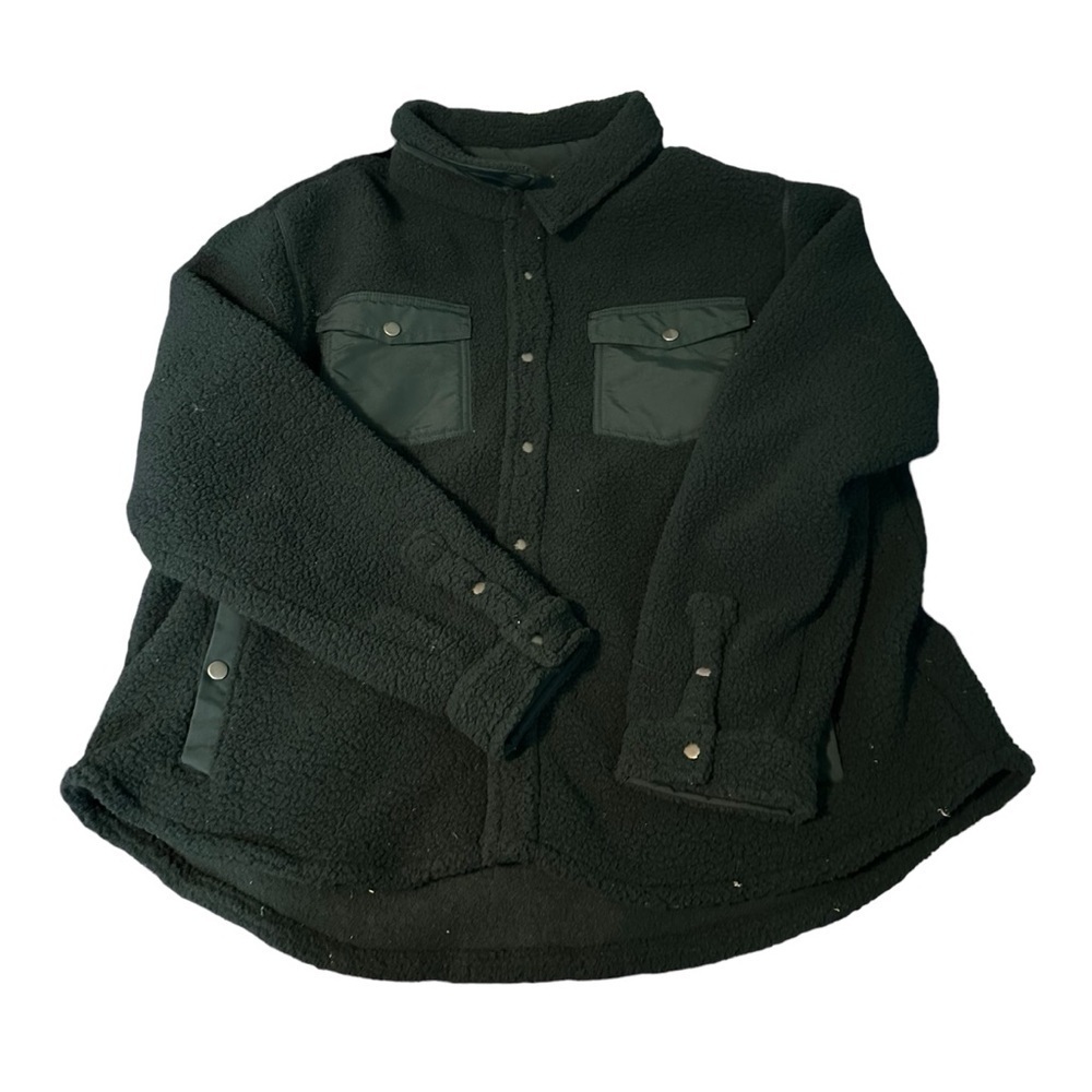 Goodfellow men's size XXL green sherpa button down jacket